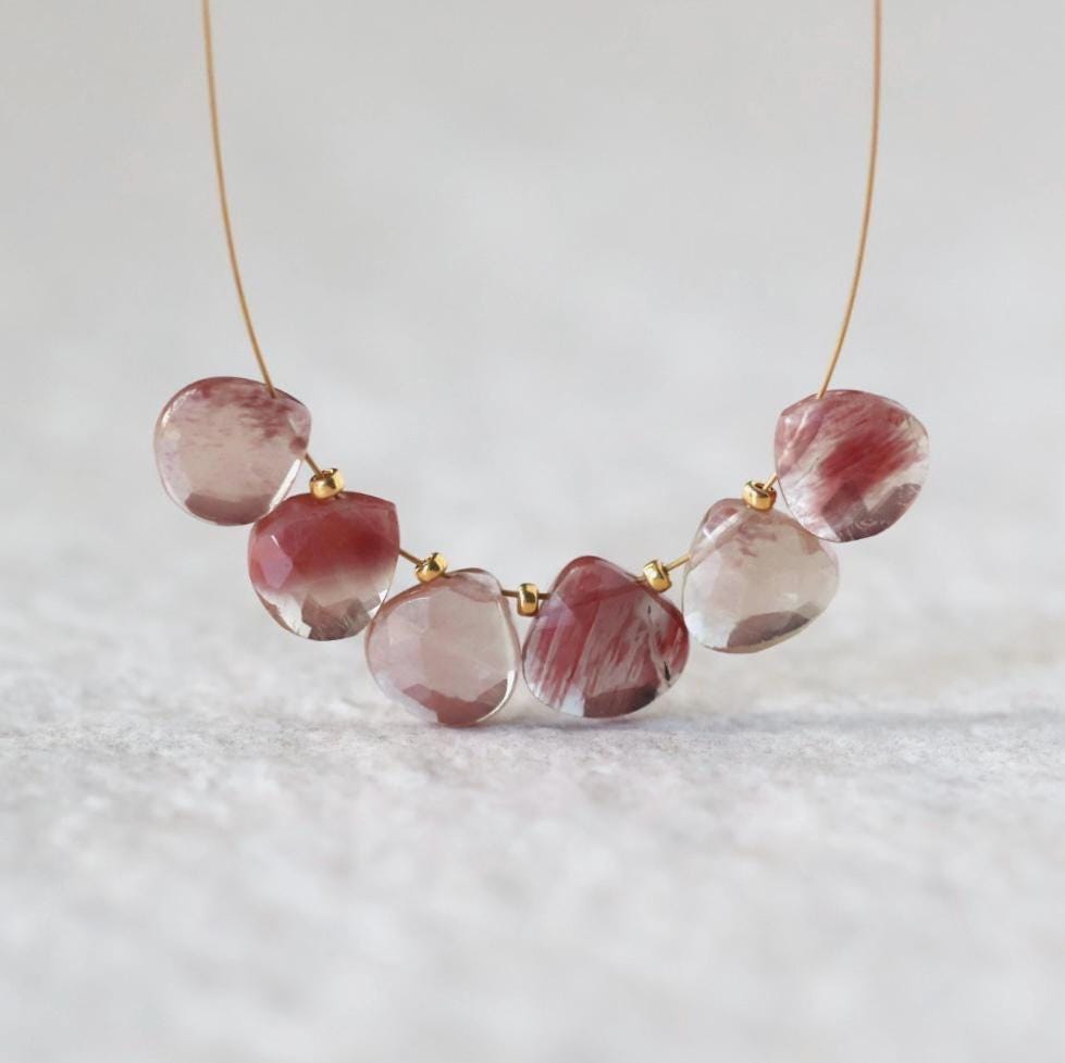 7mm Rare Andesine Briolette Beads – Faceted Heart Shape Teardrop Natural Gemstone