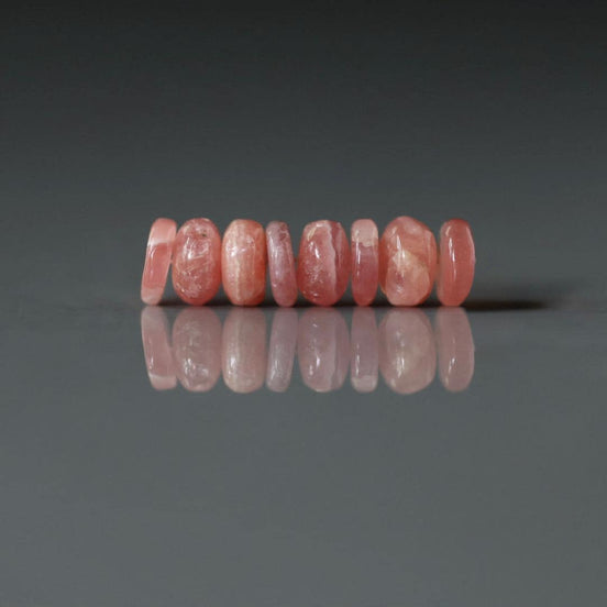 7mm AAA Rhodochrosite Rondelle Beads Smooth 8 PCs Genuine Peach Gemstone Beads DIY Jewelry Making Gift