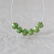 7mm Vesuvianite Beads Faceted Rondelle Natural Green Gemstone for DIY Jewelry Making
