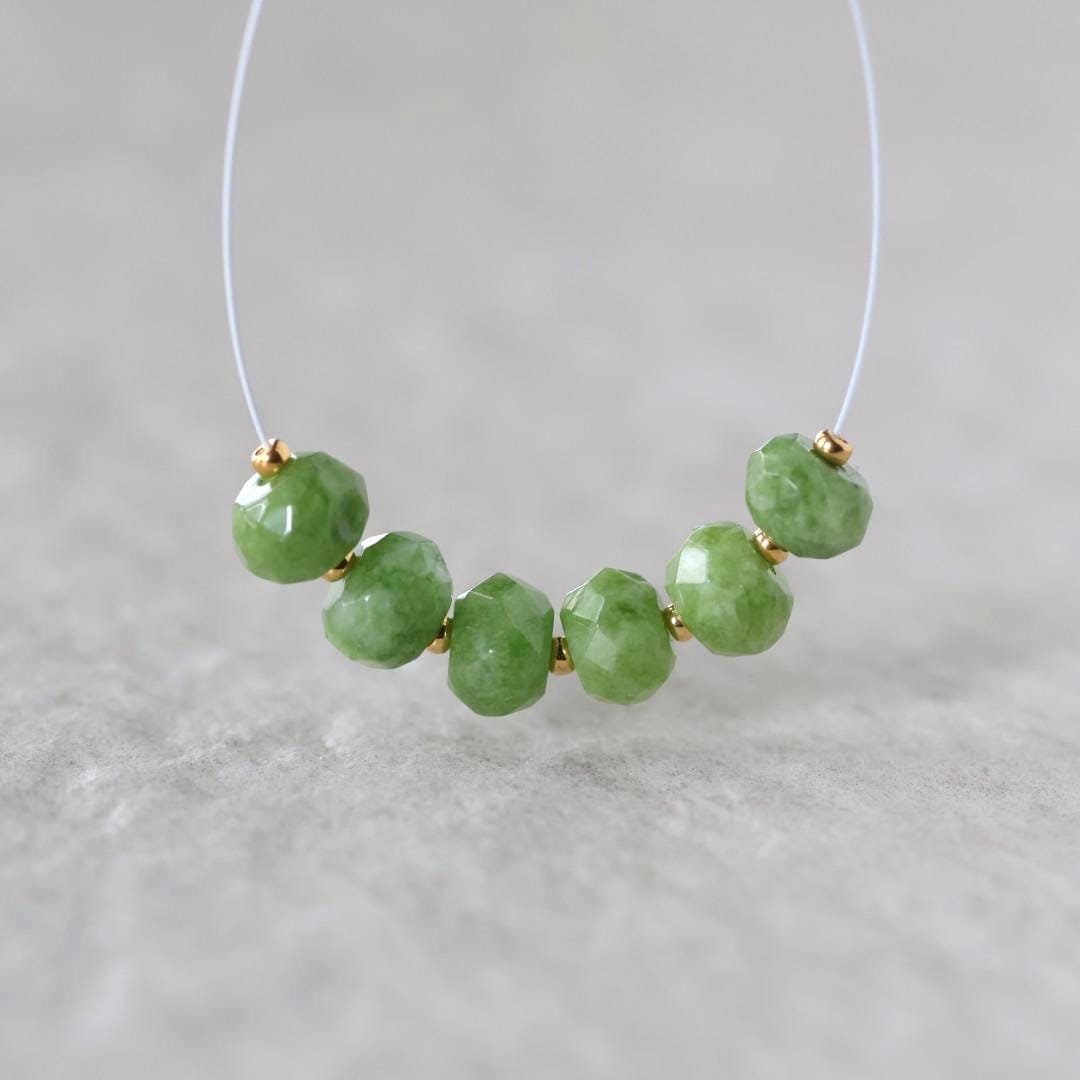 7mm Vesuvianite Beads Faceted Rondelle Natural Green Gemstone for DIY Jewelry Making