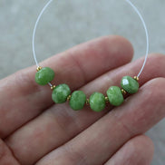 7mm Vesuvianite Beads Faceted Rondelle Natural Green Gemstone for DIY Jewelry Making