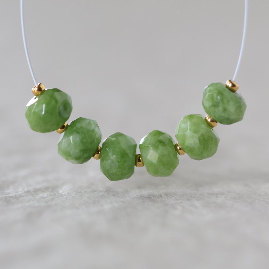 7mm Vesuvianite Beads Faceted Rondelle Natural Green Gemstone for DIY Jewelry Making