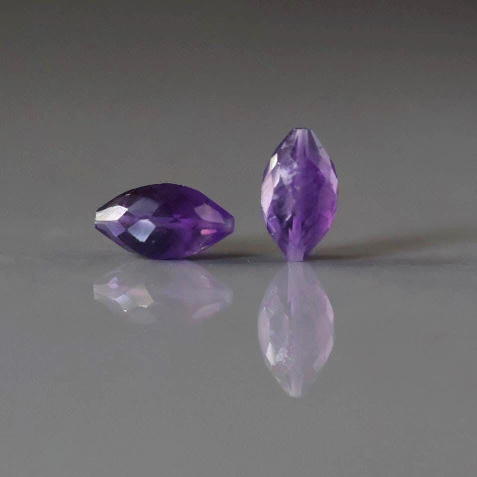 African Amethyst Barrel Beads Faceted Genuine Beads 7x13mm Oval For DIY Jewelry Making Earrings Gift February Birthstone