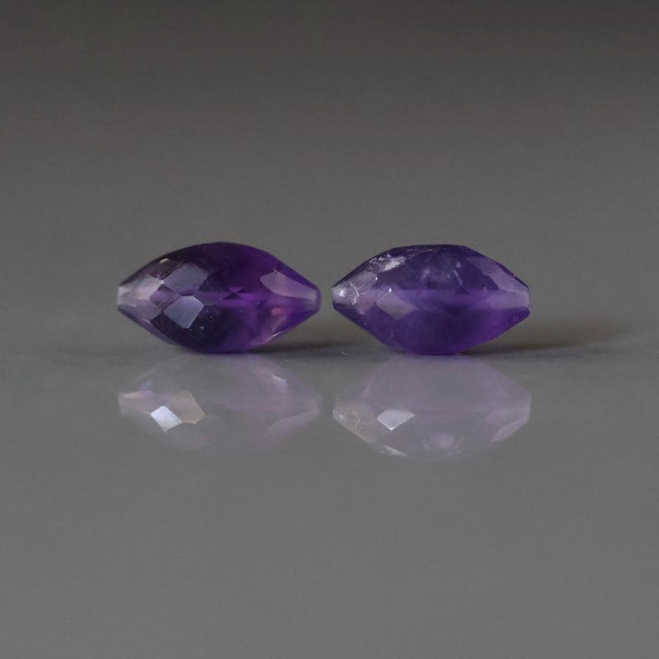 African Amethyst Barrel Beads Faceted Genuine Beads 7x13mm Oval For DIY Jewelry Making Earrings Gift February Birthstone