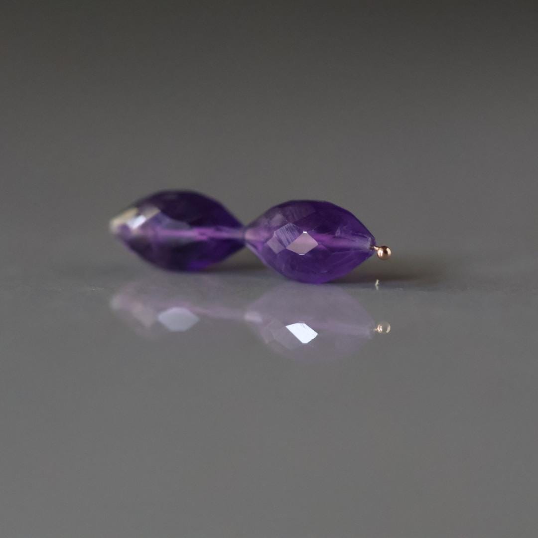 African Amethyst Barrel Beads Faceted Genuine Beads 7x13mm Oval For DIY Jewelry Making Earrings Gift February Birthstone