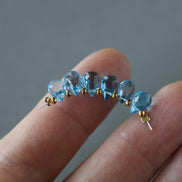 Natural Swiss Blue Topaz Faceted Briolette Beads Tear Drops 7mm x 5mm 6 Pcs Sparkly Gemstone Beads December Birthstone DIY Jewelry