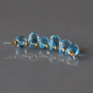 Natural Swiss Blue Topaz Faceted Briolette Beads Tear Drops 7mm x 5mm 6 Pcs Sparkly Gemstone Beads December Birthstone DIY Jewelry