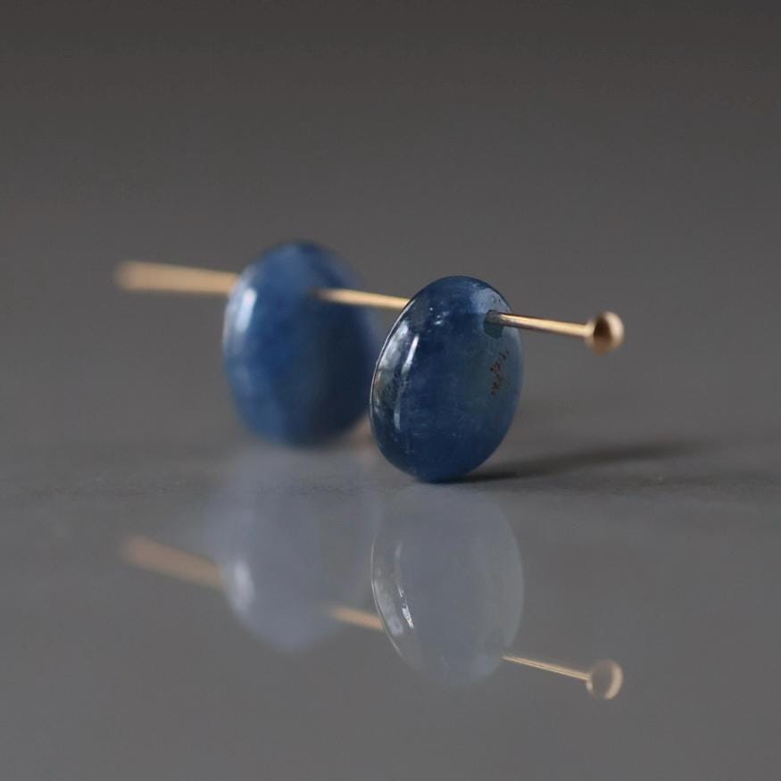Natural Blue Sapphire Cabochon Beads Top Drilled Briolettes 2 PCs 7x9mm Smooth Drops Sapphire Genuine Gemstone DIY Jewelry Earrings Pendant