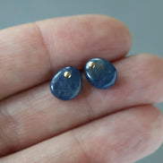 Natural Blue Sapphire Cabochon Beads Top Drilled Briolettes 2 PCs 7x9mm Smooth Drops Sapphire Genuine Gemstone DIY Jewelry Earrings Pendant