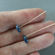 Natural Blue Sapphire Cabochon Beads Top Drilled Briolettes 2 PCs 7x9mm Smooth Drops Sapphire Genuine Gemstone DIY Jewelry Earrings Pendant