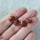 8-10mm AAA Red Jasper Beads Flat Uneven Oval Faceted Stone Natural Gemstone for Jewelry Making Earrings Supplies