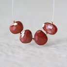 8-10mm AAA Red Jasper Beads Flat Uneven Oval Faceted Stone Natural Gemstone for Jewelry Making Earrings Supplies