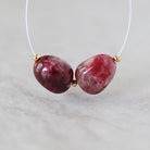 8-12mm AAA Norwegian Thulite Beads Smooth Nuggets 2 PCs Genuine Pink Red Gemstone for DIY Jewelry Making Earrings Supply