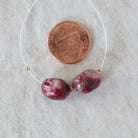 8-12mm AAA Norwegian Thulite Beads Smooth Nuggets 2 PCs Genuine Pink Red Gemstone for DIY Jewelry Making Earrings Supply