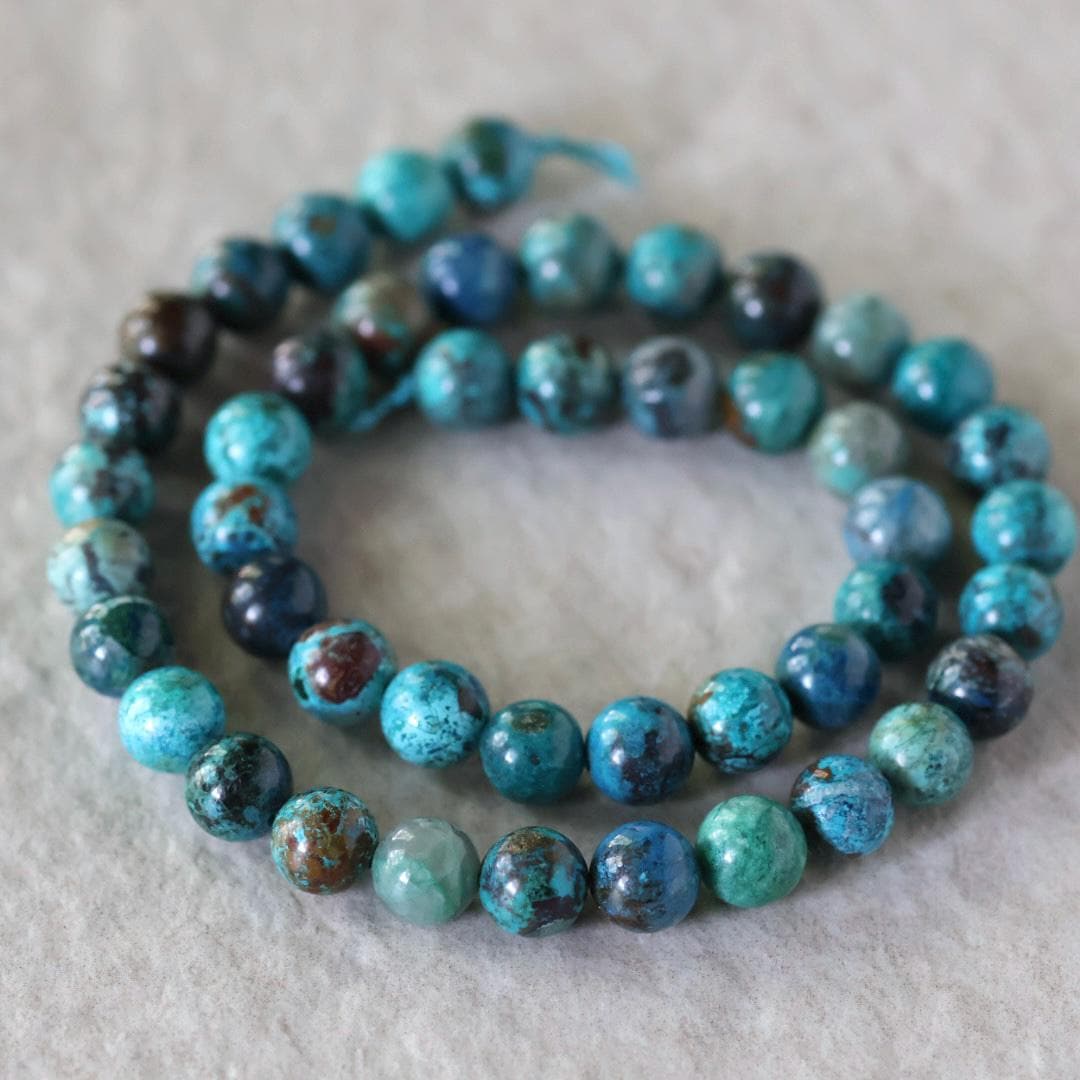 8.5mm AAA Chrysocolla Beads Smooth Round Natural Gemstone for DIY Jewelry Making