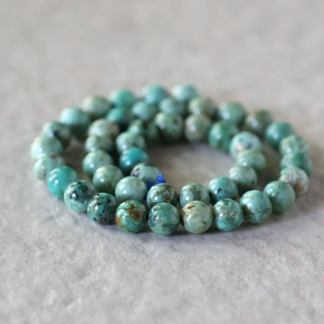 8.5mm AAA Natural Turquoise Beads Smooth Round Genuine Peruvian Turquoise Gemstones For DIY Jewelry Making