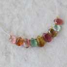 8-6mm Multi Color Tourmaline Briolette Beads Faceted Teardrops Drops 9 PCs Natural Gemstone for DIY Jewelry Making