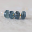 8-9mm AAA Santa Maria Aquamarine Beads Faceted Rondelle Natural Dark Moss Blue Gemstone For DIY Jewelry Making Supplies