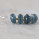 8-9mm AAA Santa Maria Aquamarine Beads Faceted Rondelle Natural Dark Moss Blue Gemstone For DIY Jewelry Making Supplies