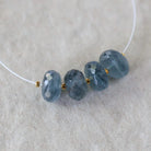 8-9mm AAA Santa Maria Aquamarine Beads Faceted Rondelle Natural Dark Moss Blue Gemstone For DIY Jewelry Making Supplies