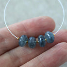 8-9mm AAA Santa Maria Aquamarine Beads Faceted Rondelle Natural Dark Moss Blue Gemstone For DIY Jewelry Making Supplies