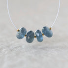 8-9mm AAA Santa Maria Aquamarine Beads Faceted Rondelle Natural Dark Moss Blue Gemstone For DIY Jewelry Making Supplies