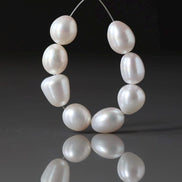 8mm 9mm AAA Freshwater Pearl Beads Oval Pearls White Baroque Beads Beading Crafter Gift June Birthstone DIY Earrings Jewelry