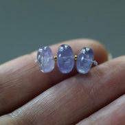 8mm 9mm AAA Tanzanite Beads Rondelle Smooth 3 Pcs Gemstone Beads for Silk Knotting Jewelry Making DIY Necklace Earrings