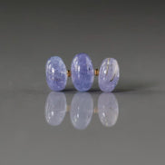 8mm 9mm AAA Tanzanite Beads Rondelle Smooth 3 Pcs Gemstone Beads for Silk Knotting Jewelry Making DIY Necklace Earrings