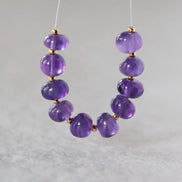 8mm AAA African Amethyst Beads Rondelle Smooth 10 Pcs Gemstone Beads for Silk Knotting Jewelry Making DIY Necklace Earrings