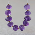 8mm AAA African Amethyst Beads Rondelle Smooth 10 Pcs Gemstone Beads for Silk Knotting Jewelry Making DIY Necklace Earrings