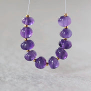 8mm AAA African Amethyst Beads Rondelle Smooth 10 Pcs Gemstone Beads for Silk Knotting Jewelry Making DIY Necklace Earrings