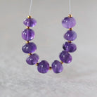 8mm AAA African Amethyst Beads Rondelle Smooth 10 Pcs Gemstone Beads for Silk Knotting Jewelry Making DIY Necklace Earrings