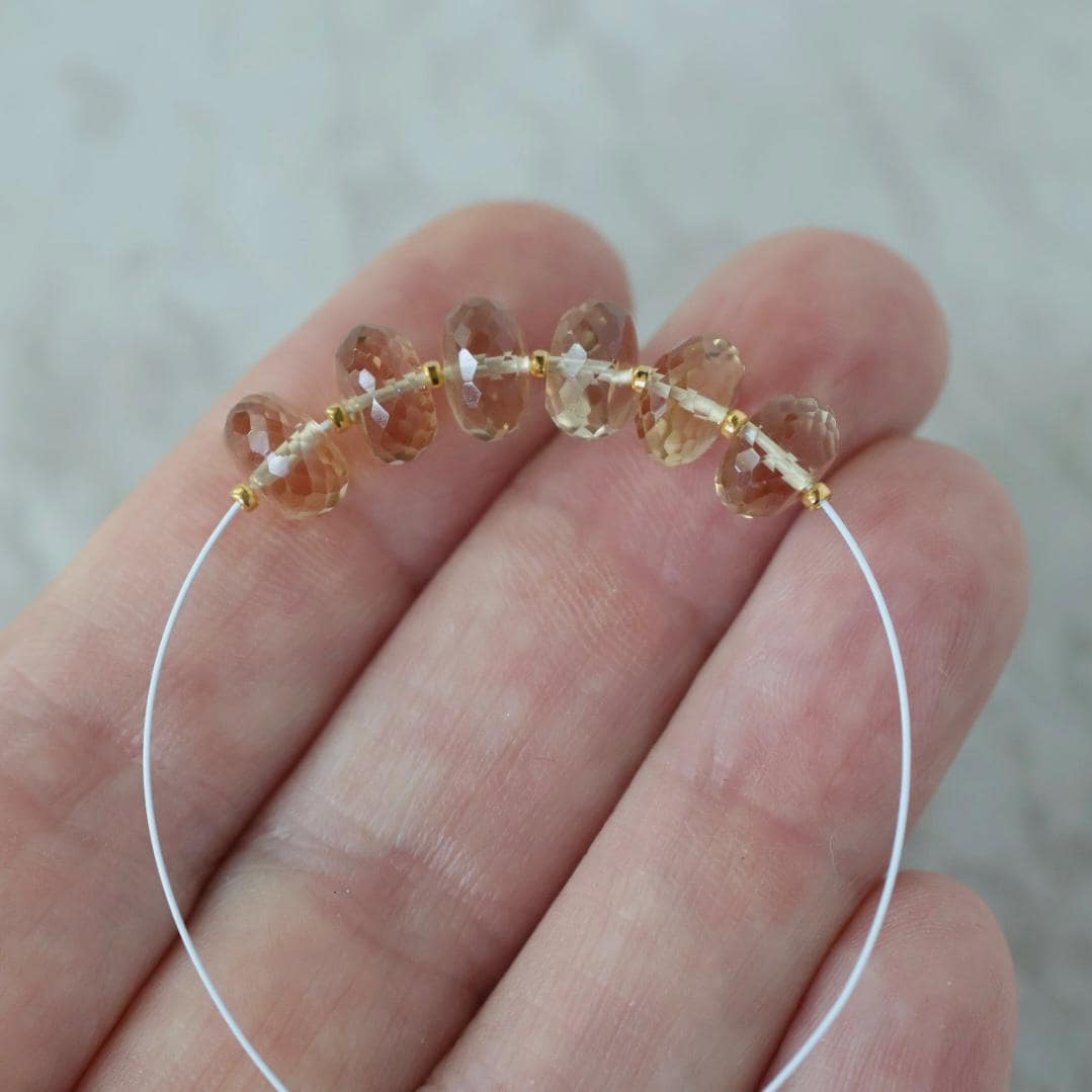 8mm AAA Champagne Citrine Rondelle Beads Faceted 6 Pcs Natural Gemstone for FIY Jewelry Making