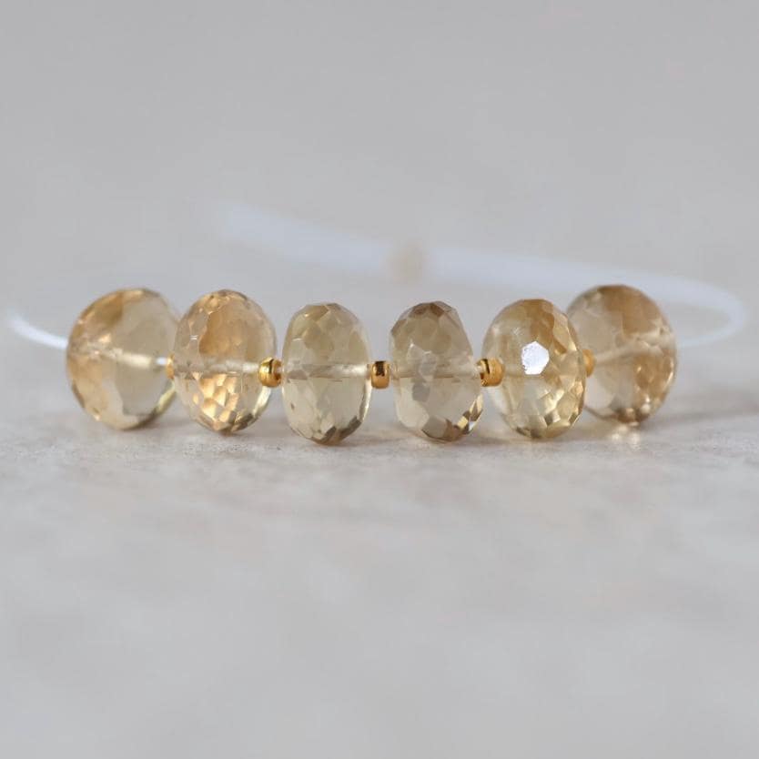 8mm AAA Champagne Citrine Rondelle Beads Faceted 6 Pcs Natural Gemstone for FIY Jewelry Making