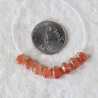AAA Tanzanian Sunstone Smooth Briolette Beads Teardops Genuine Gemstone Beads for DIY Jewelry Making Earrings Necklace Pendant