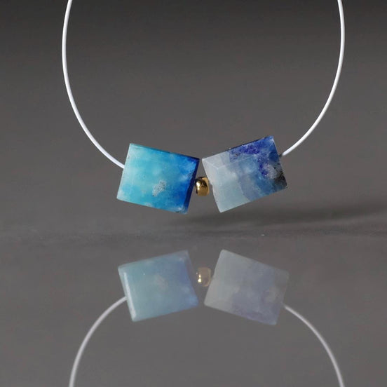 Rare Afghanite Rectangle Beads Faceted Baguette Blue Beads Gemstone 6-8mm 2 Pcs Jewelry Making Beading Craft Gift DIY Earrings