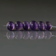 8mm AAA African Amethyst Beads Rondelle Smooth 6 Pcs Gemstone Beads for Silk Knotting Jewelry Making DIY Necklace Earrings