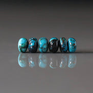 8mm Azurite Malachite Beads Smooth Rondelle 6Pcs Real Azurmalachite Gemstone DIY Jewelry making Blue Green Crystal