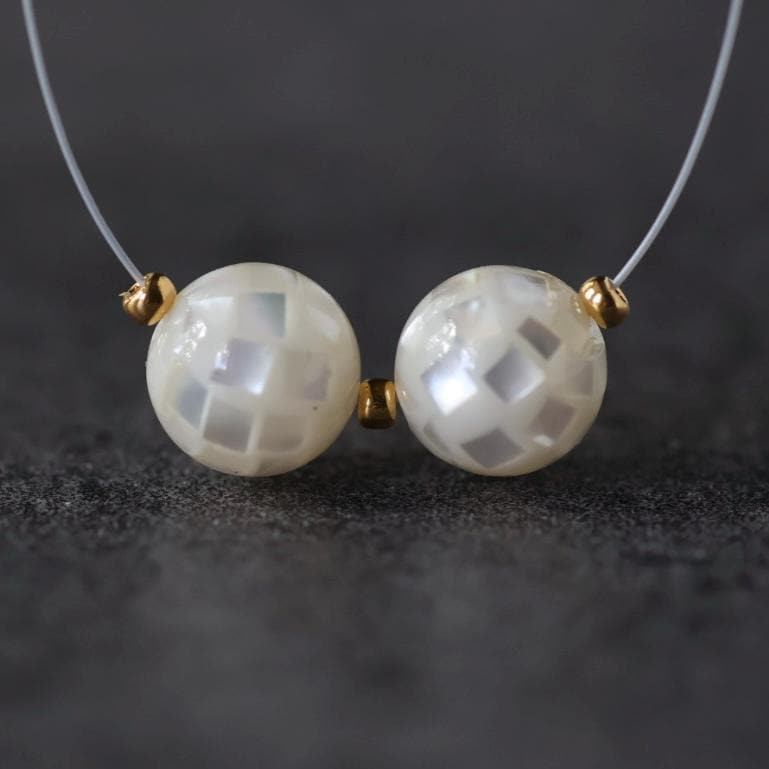8mm Disco Ball Mother of Pearl Beads Smooth MOP Genuine Shell for DIY Jewelry Making Supplies