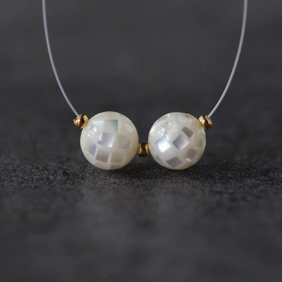 8mm Disco Ball Mother of Pearl Beads Smooth MOP Genuine Shell for DIY Jewelry Making Supplies