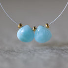 8mm Dominican Larimar Briolette Beads – Faceted Heart Shaped Drops Natural Gemstone