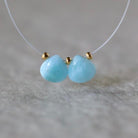 8mm Dominican Larimar Briolette Beads – Faceted Heart Shaped Drops Natural Gemstone