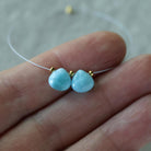 8mm Dominican Larimar Briolette Beads – Faceted Heart Shaped Drops Natural Gemstone