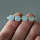8mm Milky Aquamarine Beads - Faceted Coin Natural Gemstone