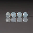8mm Milky Aquamarine Beads - Faceted Coin Natural Gemstone