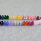 8mm Multi Gemstone Beads Rainbow Smooth Rondelle Trendy Colorful Gemstones for Silk Knotting Jewelry Making DIY Necklace Bracelet