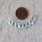 8mm Natural Aquamarine Faceted Briolette Beads Teardrops Drops 8 Pcs Gemstone for DIY Jewelry Making