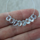 8mm Natural Aquamarine Faceted Briolette Beads Teardrops Drops 8 Pcs Gemstone for DIY Jewelry Making