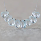 8mm Natural Aquamarine Faceted Briolette Beads Teardrops Drops 8 Pcs Gemstone for DIY Jewelry Making